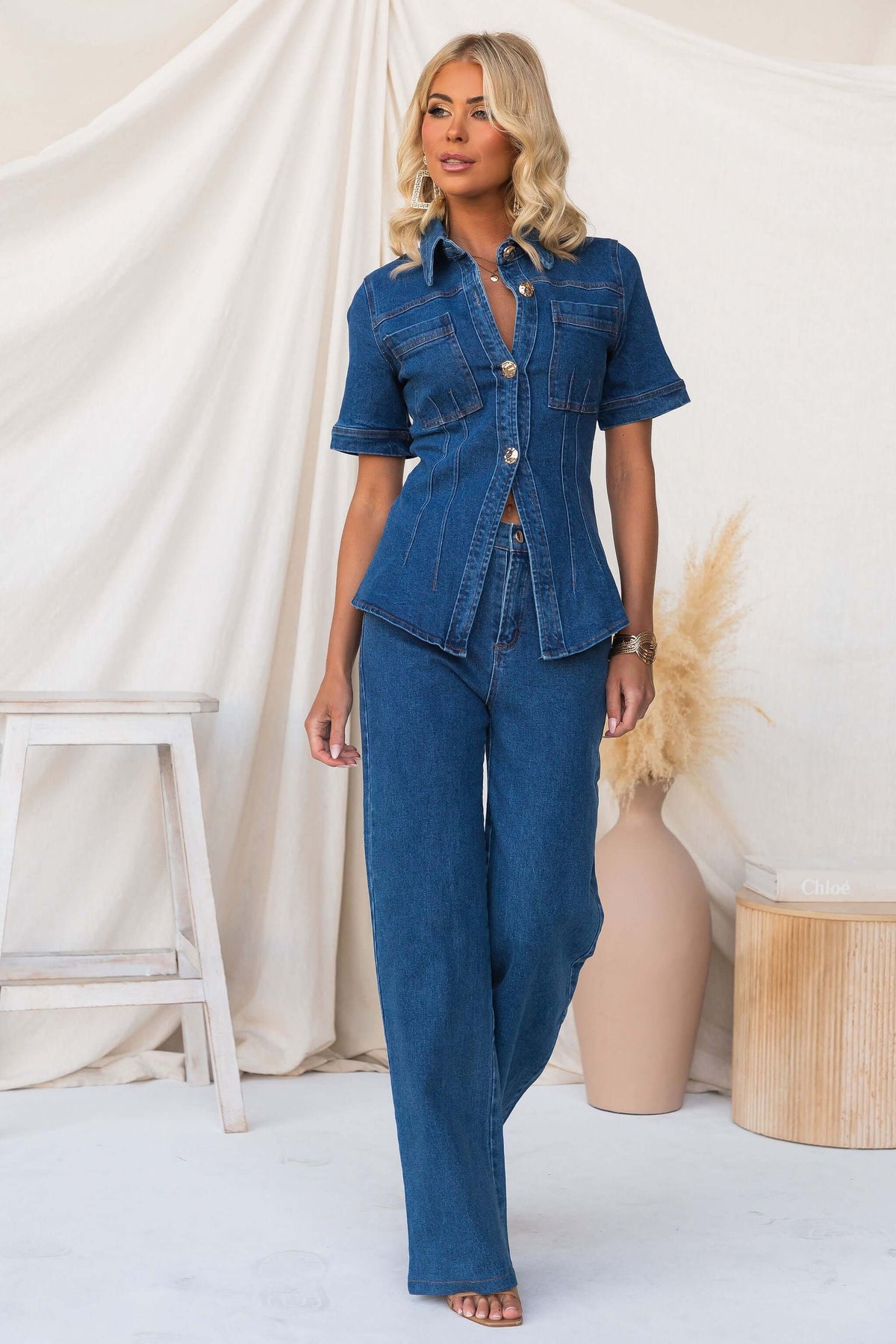 Everly Denim Top